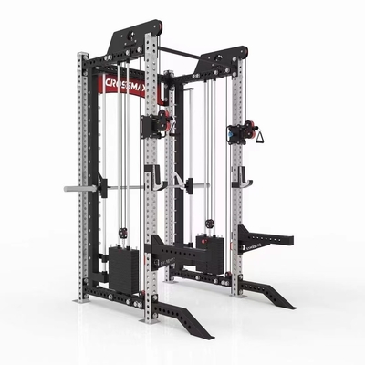 Equipamento de ginástica de máquina Smith multifuncional de aço personalizado para interiores com pilhas de peso