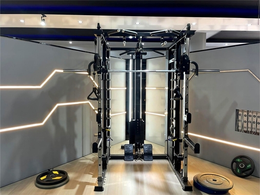 Equipamento de ginástica comercial Máquina Smith multifunção com prensagem de pernas de poleia ajustável
