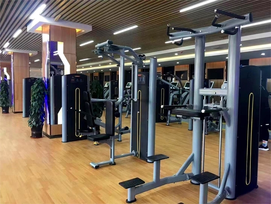 Barra de puxa e máquina de mergulho para tríceps Deltoides Treino usando função de fitness esportivo