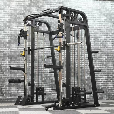 Equipamento de ginástica Treinamento de força Pressão de perna Pull Up Bar Máquina Smith comercial multifunção