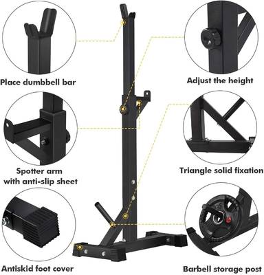 Equipamento de treino de ginástica em casa dobrável Banco de peso Barra de barraca Meia barra de agachamento para casa