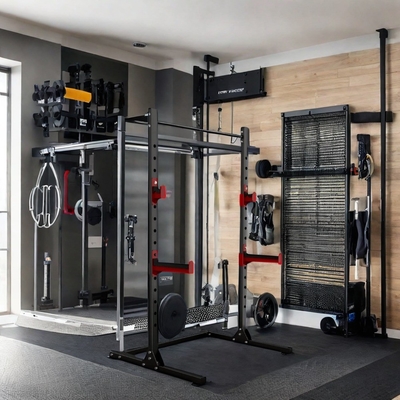 Estilo Cage Squat Rack Home Gym Trainer com banco de peso Barbell Bar e 1100 * 1300 * 2100