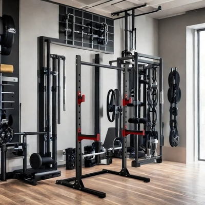 Estilo Cage Squat Rack Home Gym Trainer com banco de peso Barbell Bar e 1100 * 1300 * 2100