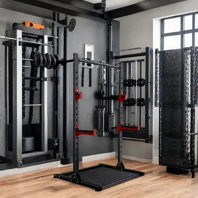 Estilo Cage Squat Rack Home Gym Trainer com banco de peso Barbell Bar e 1100 * 1300 * 2100