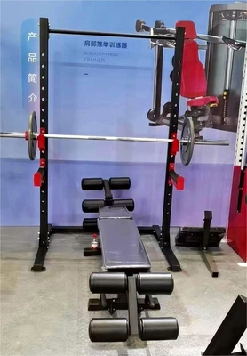 Unisex Bodybuilding Fitness Power Plate com banco de peso Barra Barbell Half Squat Rack