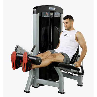 Equipamento de fitness ajustável de quadríceps de aço carregado com alfinetes, com extensão de perna, sentado, carregador médio