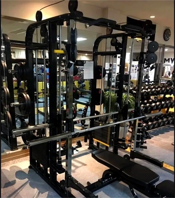 Equipamento de exercícios de fisiculturismo Cage Squat Rack com cabos multifunção Crossover