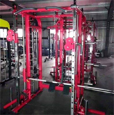 Equipamento de exercícios de fisiculturismo Cage Squat Rack com cabos multifunção Crossover