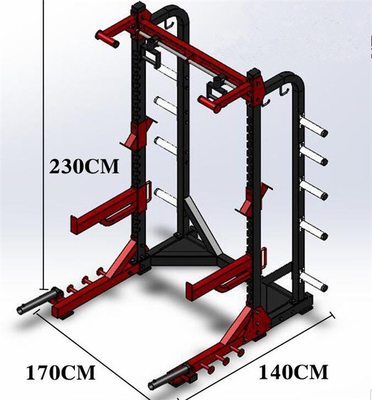 Q235 Tubos retangulares de aço equipamento de ginástica rack de agachamento com 1320 * 1680 * 2320 dimensões