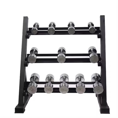 Conjunto de rack de halteres para equipamento de fitness comercial em treinamento de força na sala de estar