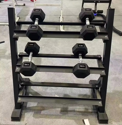 Conjunto de rack de halteres para equipamento de fitness comercial em treinamento de força na sala de estar
