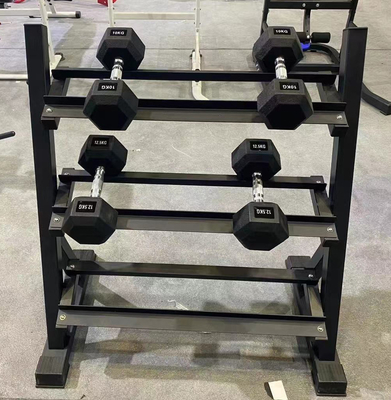 Unisex Trilayer Dumbbell Rack para treinamento de força em salas de estar e centros de fitness