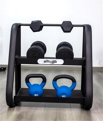 Construção do corpo Fitness Dobrável 2 Nível Dumbbell Rack Kettlebell Rack para equipamentos de ginástica