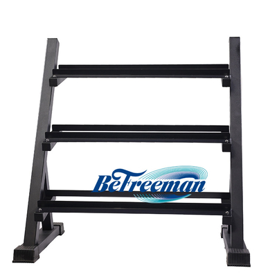 Cores personalizáveis Rack de halteres de três camadas para treinamento de força comercial