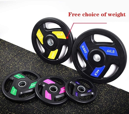 Equipamento de ginástica de treino de peso livre unisex comercial com placas de peso revestidas de ferro e borracha