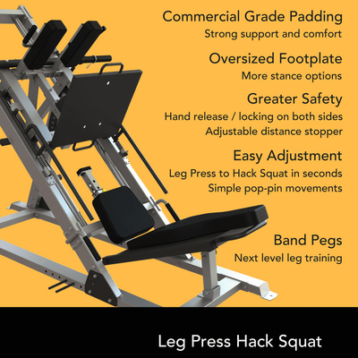 Logotipo personalizado Disponível equipamento de fitness do ginásio 2 em 1 máquina de pressão de pernas e hack
