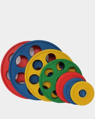 Equipamento de fitness de ginástica Placas de peso coloridas em cor de quadro selecionável opcional