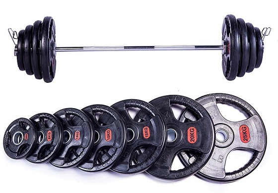 Equipamento de ginástica e fitness Treinamento com pesos grátis Placas de barras de peso para unisexo em preto
