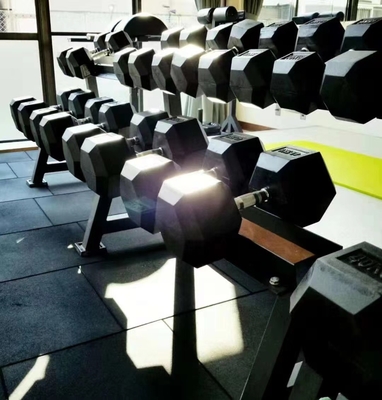 Metal e borracha Home Gym Fitness Equipamento Hex Dumbbell com cor de moldura personalizada
