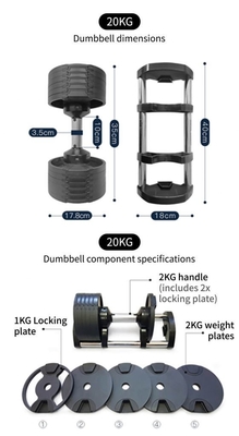 Logotipo personalizado Dumbbell pintado para treino de pesos livres do ginásio em casa ajustável