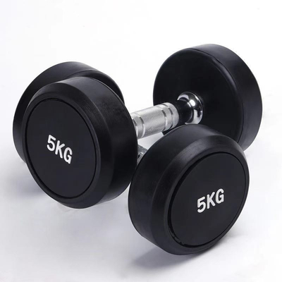 Equipamento de ginástica para levantamento de pesos sem aço Dumbbell Borracha revestida para Unisex 5-25kg
