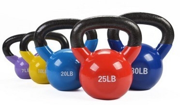 Kettlebell de ferro fundido revestido com pó colorido Um must-have para os entusiastas do fitness unisex