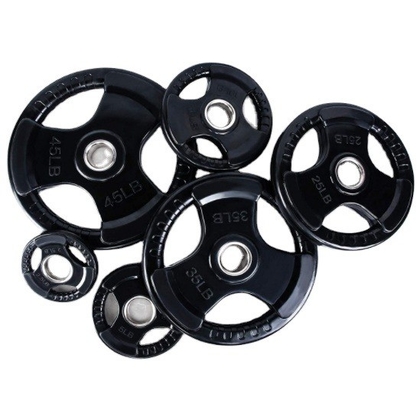 Placas de peso de barra de borracha unisex perfeitas para qualquer objetivo de condicionamento físico 2,5/5/10/25/35/45lbs