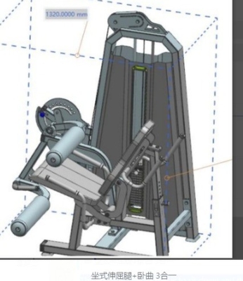 Equipamento de ginástica comercial para curvas de pernas e extensões de pernas com cor opcional selecionável do quadro
