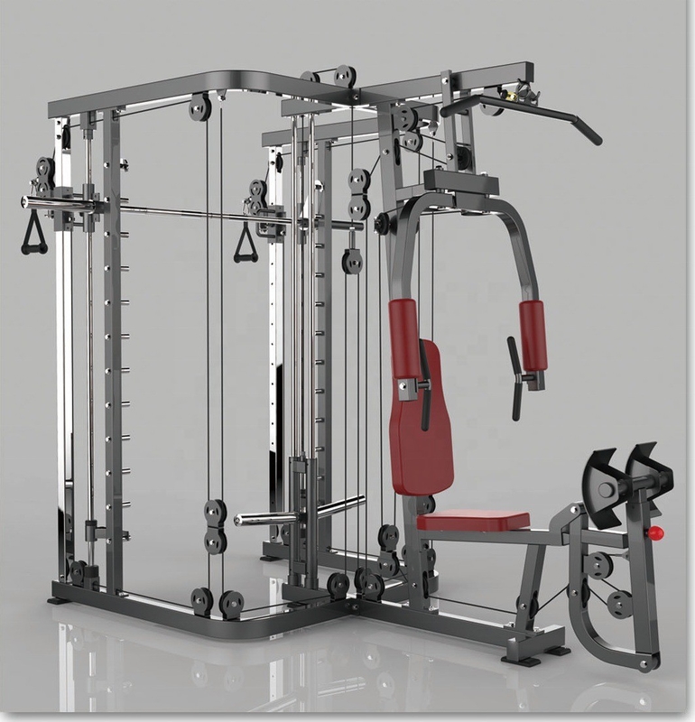 Equipamento de ginástica em casa para treinamento de força Multifunção Power Squat Rack Smith Machine