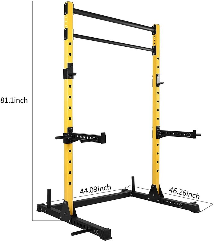Equipamento de treino de ginástica em casa dobrável Banco de peso Barra de barraca Meia barra de agachamento para casa
