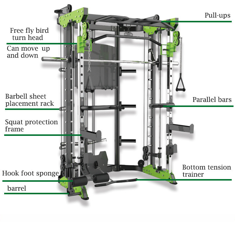 Grande carregador Equipamento de fitness esportivo Peito Mosca Remar Squat Rack Ginásio multifuncional