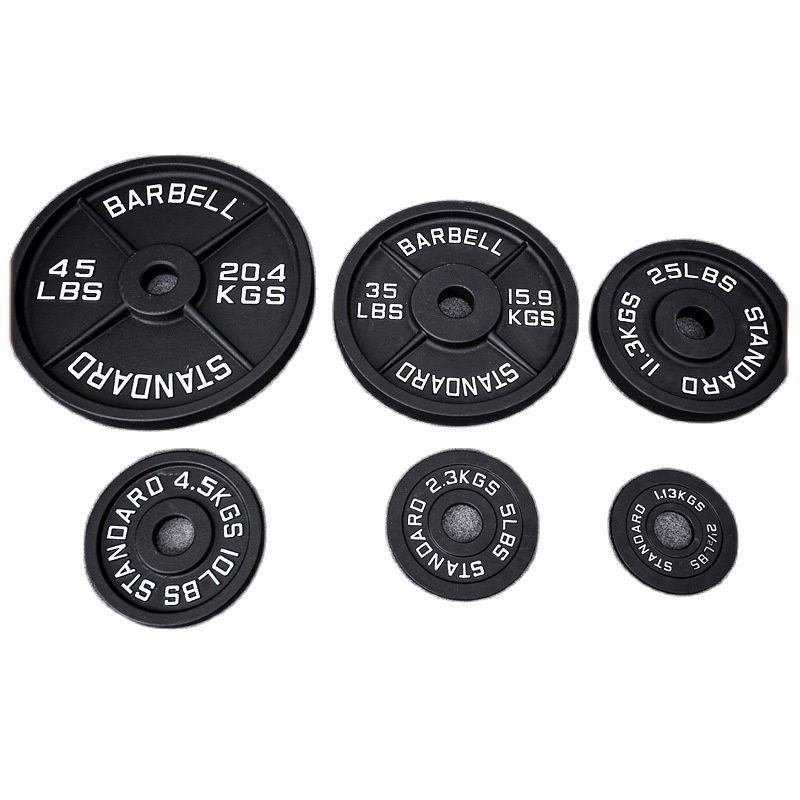 Placa de levantamento de peso de ferro fundido de 5 kg 10 kg 20 kg 50 kg durável para uso comercial e doméstico