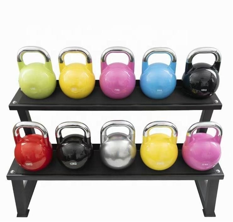 Competição Kettlebell para treino profissional Unisex em pó revestido de ferro fundido peso livre