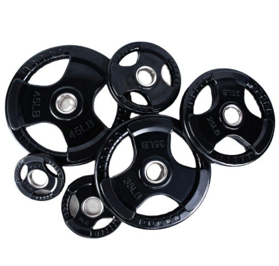 Placas de peso de barra de borracha unisex perfeitas para qualquer objetivo de condicionamento físico 2,5/5/10/25/35/45lbs